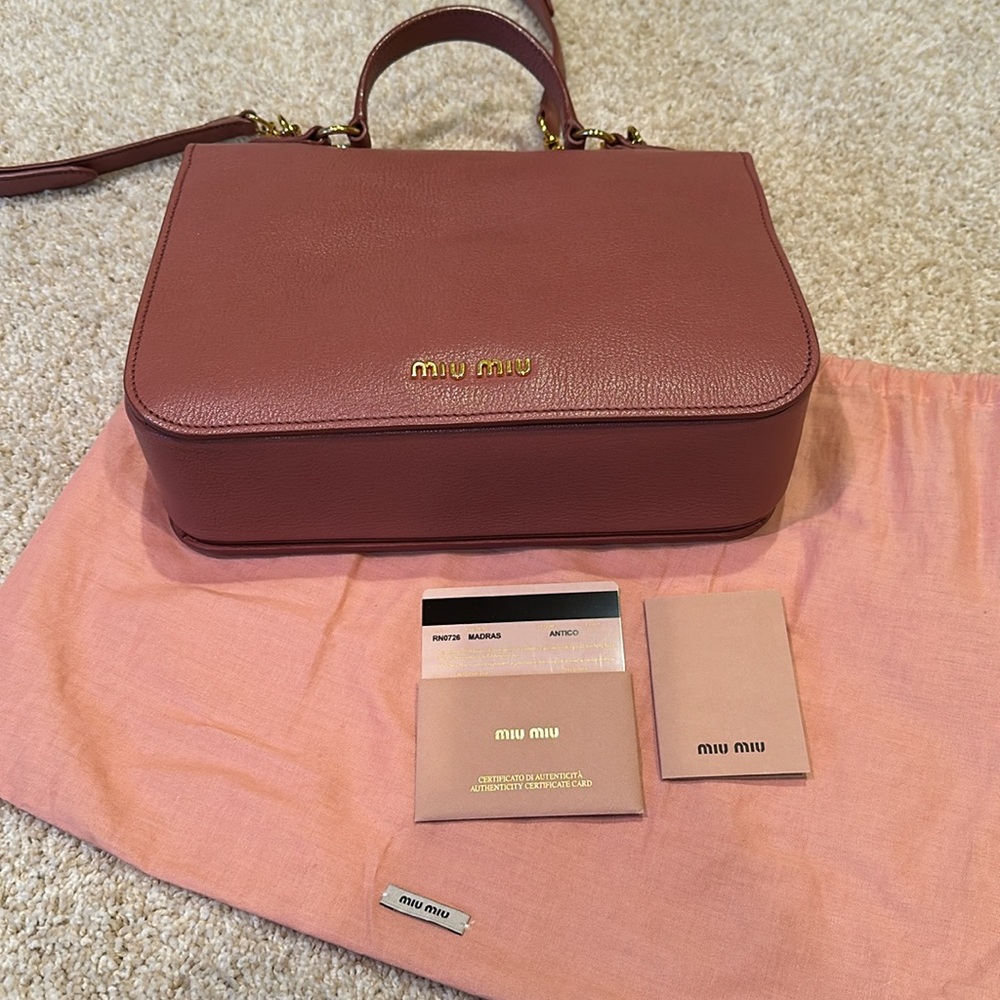 Miu Miu Madras Antico mauve pink crossbody bag - Picture 11 of 11